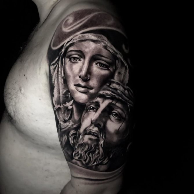 tatouage de jesus sur le bras