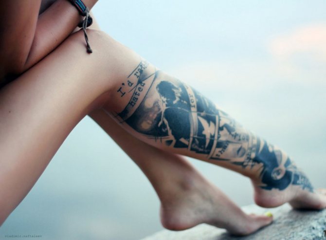 Tatouage sur les mollets
