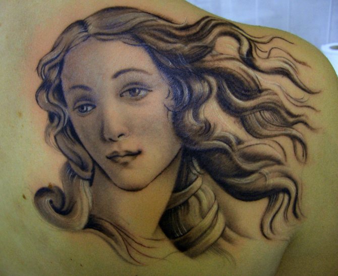 Tatouage des peintures de Sandro Botticelli