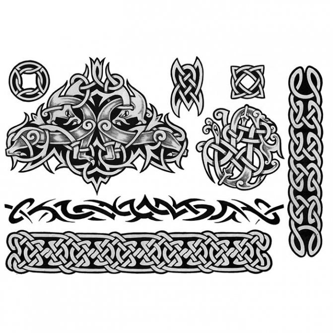 Tatouage d'esquisses de motifs de mains celtiques