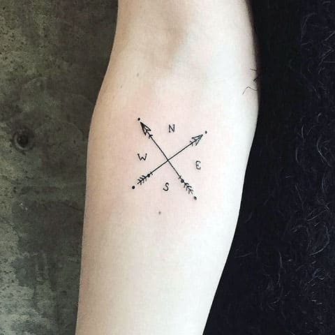 Tatouage de boussole - photo