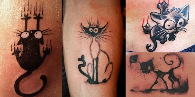 Dessin de tatouage de chat