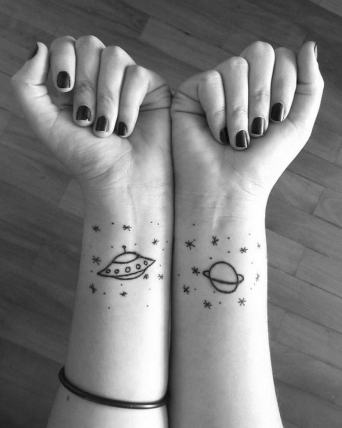 Tattoo Outer Space - Tatouage Outer Space sur le poignet