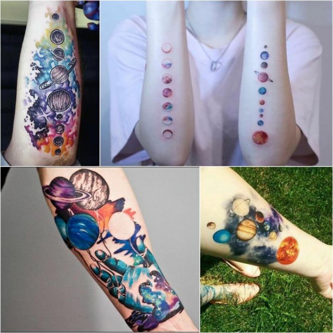 Tattoo cosmos - tatouage d'une planète - tatouage d'une planète