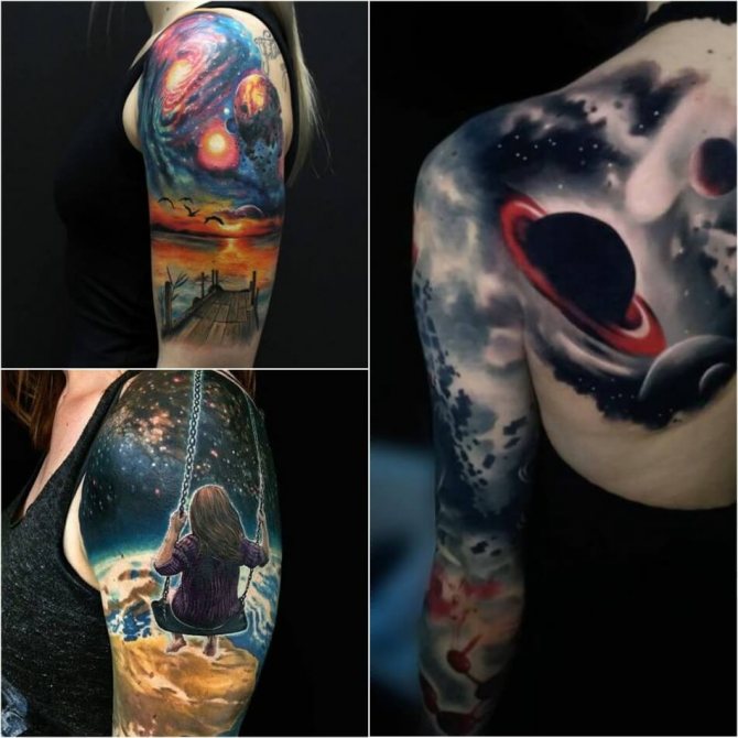 Tatouage spatial - Tatouage spatial féminin - Tatouage spatial pour les filles