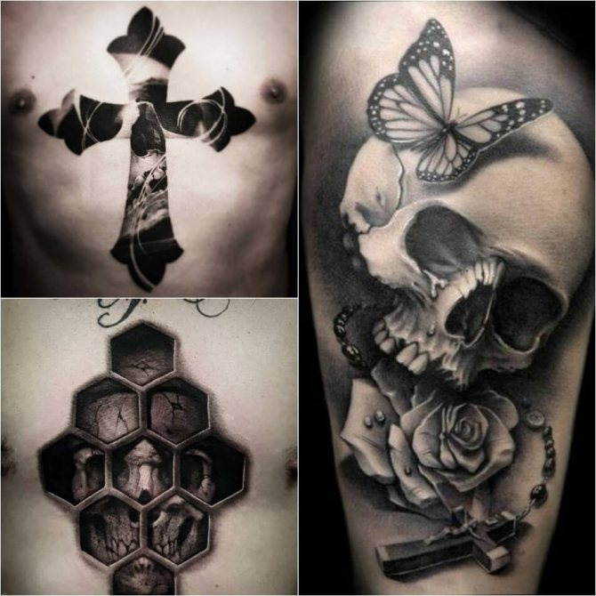 Croix de tatouage - Combinaisons populaires de croix - Croix et autres dessins - Croix et crâne de tatouage