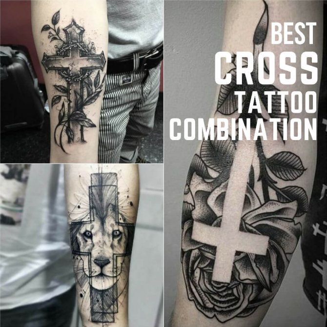 Croix de tatouage - Combinaisons de croix populaires - Croix et autres motifs
