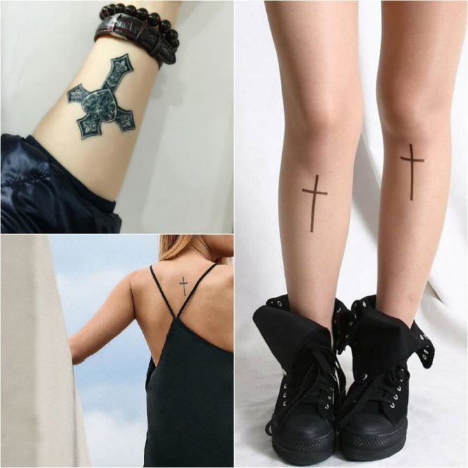 Croix de tatouage - Croix de tatouage pour fille - Croix de tatouage pour femme