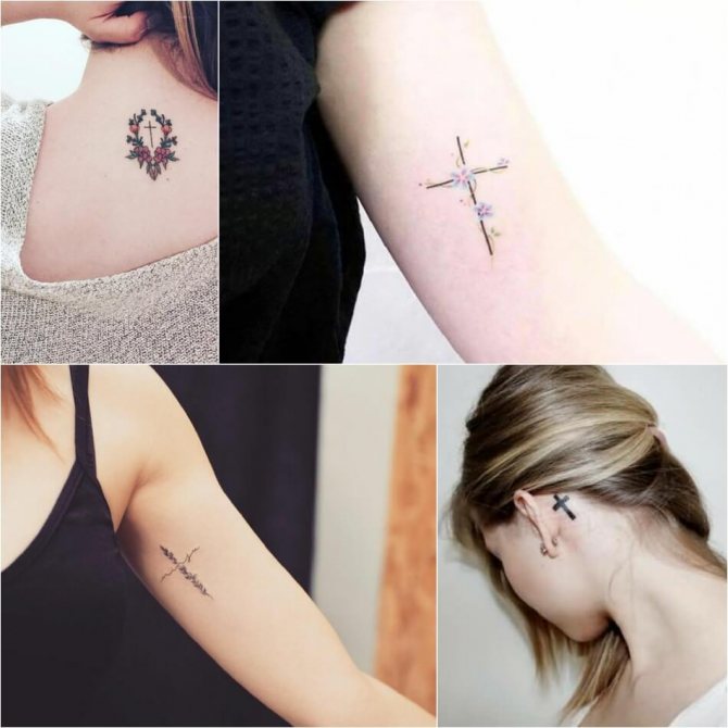 Croix de tatouage - Croix de tatouage pour fille - Croix de tatouage pour femme