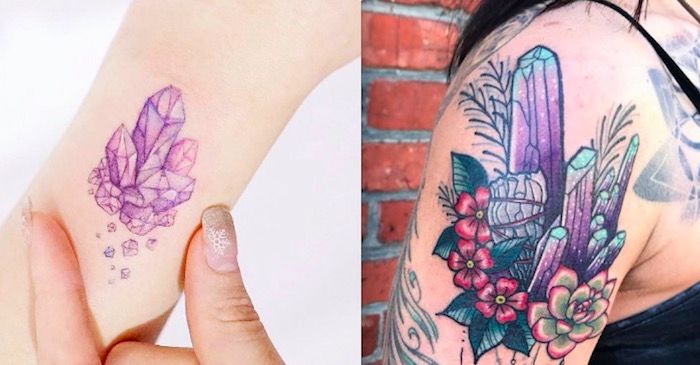 Tatouage du cristal à la main
