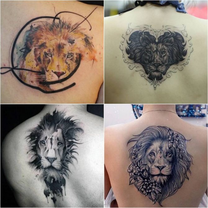 Tattoo Lion - Tatouage Lion sur le dos - Tatouage Lion sur le dos
