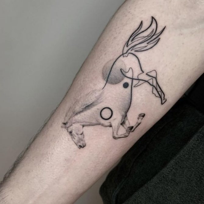 tatouage de cheval pour les hommes