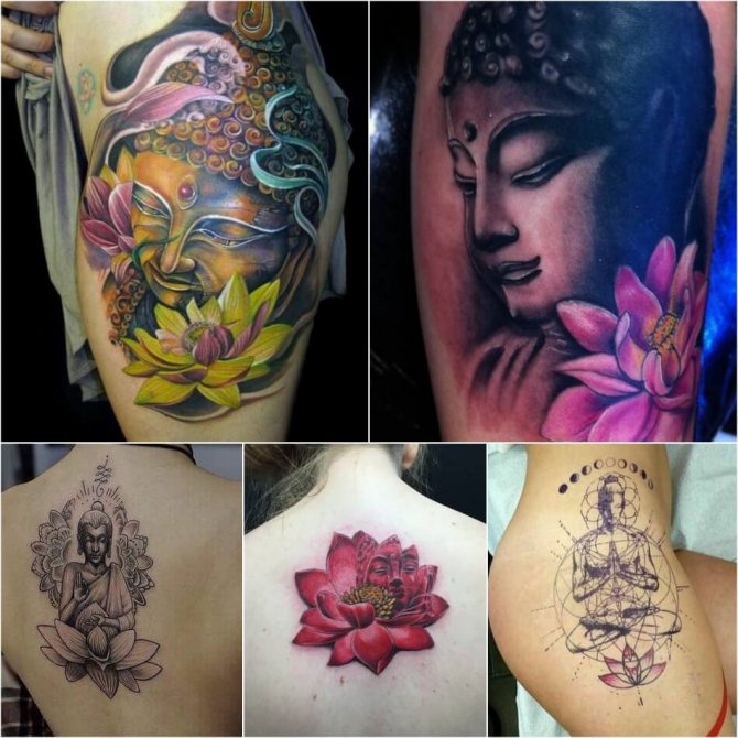 Tatouage Lotus - Tatouage Lotus et Bouddha