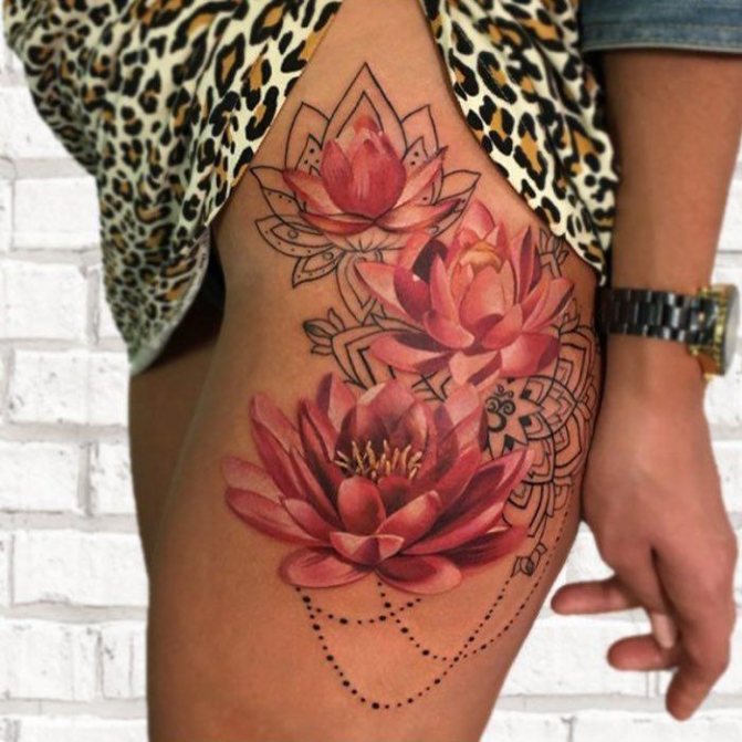 Signification du tatouage de lotus pour les filles sur la cuisse