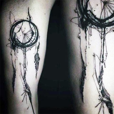 Tatouage de l'attrape-rêves en noir