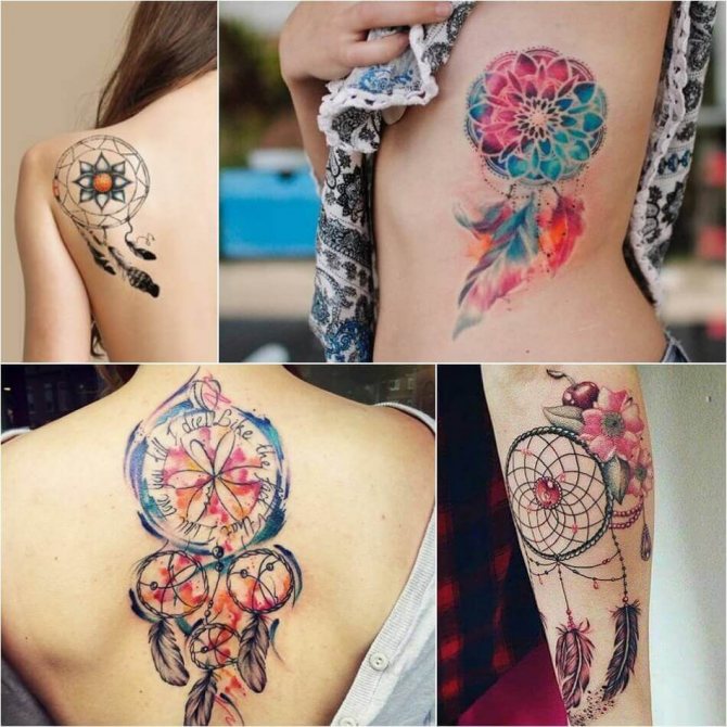 Tatouage attrape-rêves - Signification et croquis de l'attrape-rêves