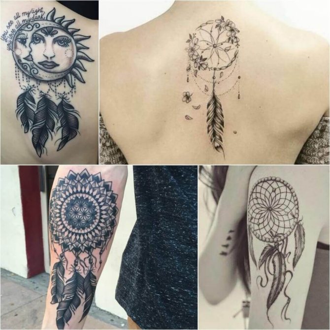Tatouage attrape-rêves - Signification et croquis de l'attrape-rêves