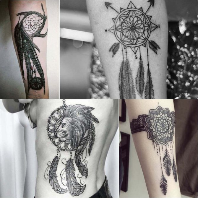 Tatouage attrape-rêves - Signification et croquis de l'attrape-rêves