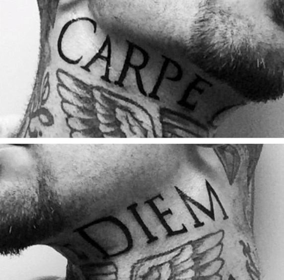 Tattoo Seize the moment en latin (carpe diem). Croquis, photo, signification