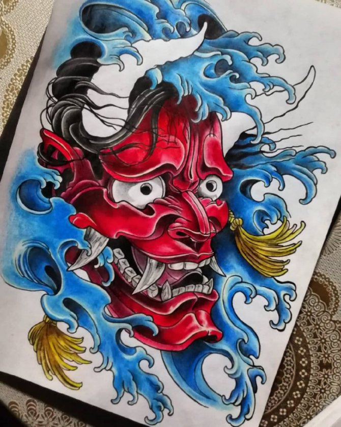 tatouage masque hanya
