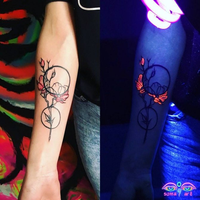 Tattoo Master Soma Art, tatouages UV, tatouages fluorescents, tatouage sous lumière noire.