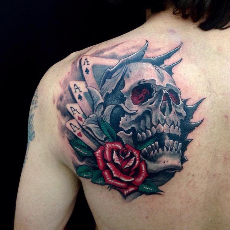 Tatouage crâne d'homme
