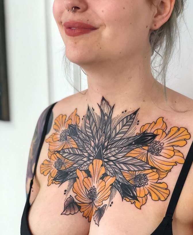 tatouage sur la poitrine photo 27