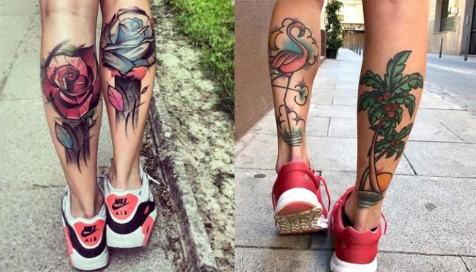 Tatouage sur le mollet