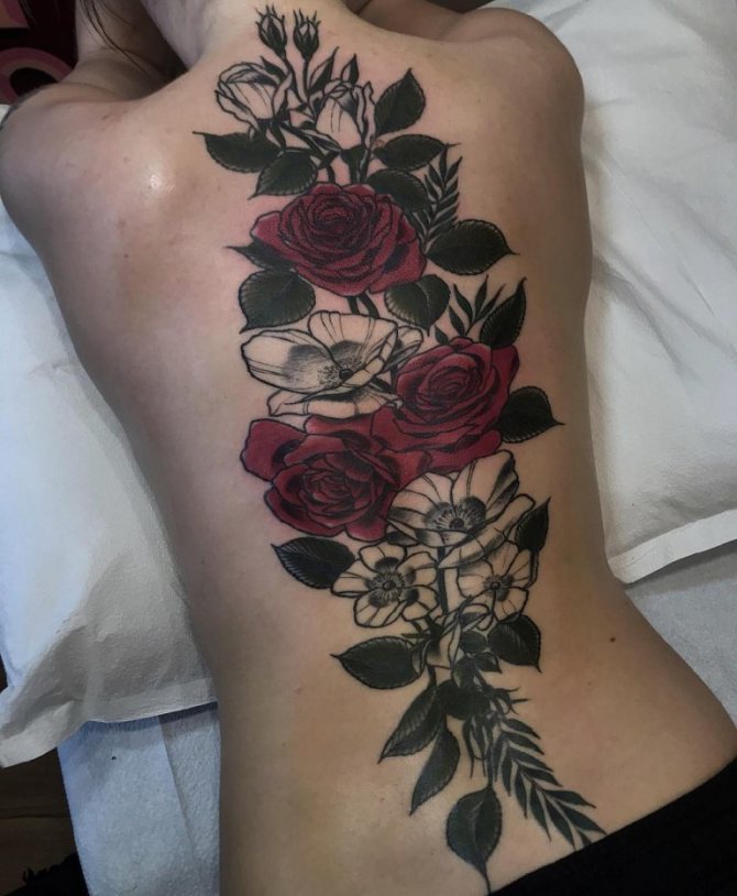 Tatouage sur le dos des filles
