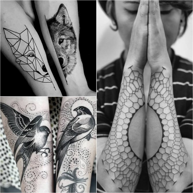 Tatouage de l'avant-bras - Tatouage en deux parties de l'avant-bras - Tatouage de l'avant-bras