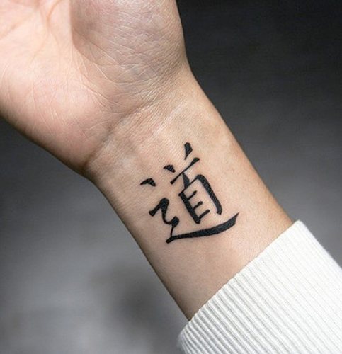 Tatouage sur la main pour hommes petits, inscriptions en latin avec traduction. Images, dessins et signification