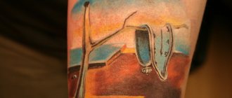 Tatouage au poignet : montre molle Dali