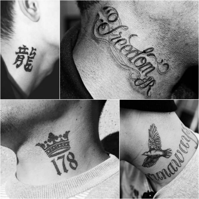 Tatouage sur le cou - Tatouage du cou - Tatouage de numéros sur le cou