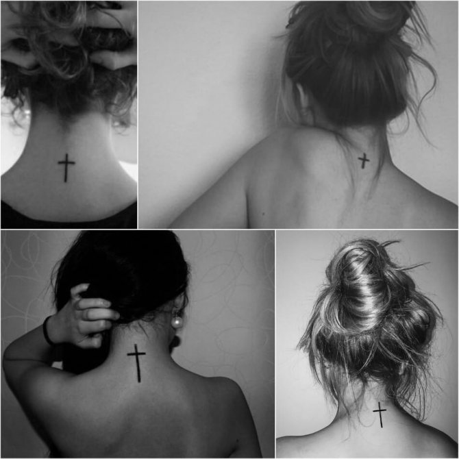 Tatouage sur le cou - Tatouage sur le cou - Signification du tatouage sur le cou - Croix du tatouage sur le cou