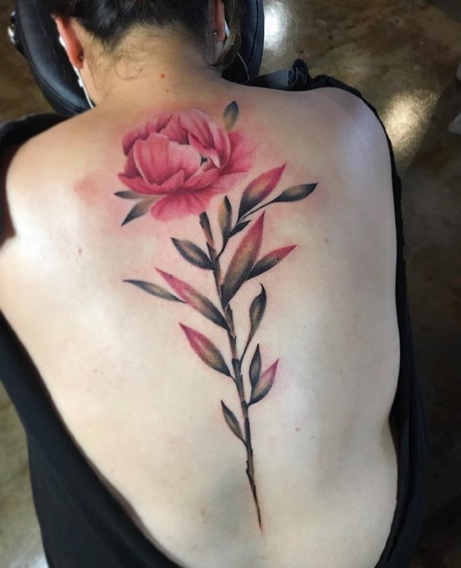 Tatouage dans le dos pour les filles