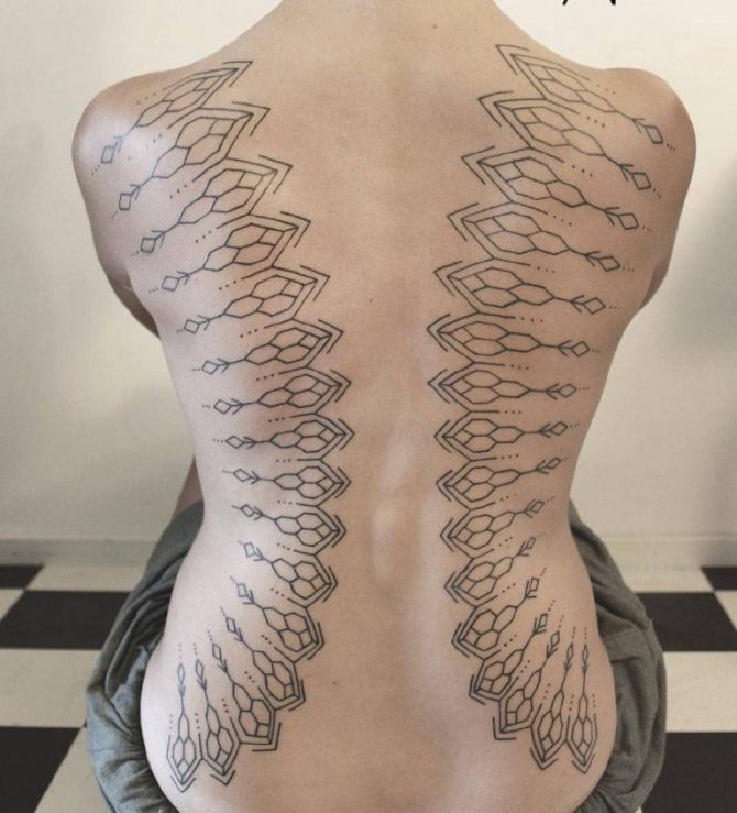 Tatouage sur le dos des filles