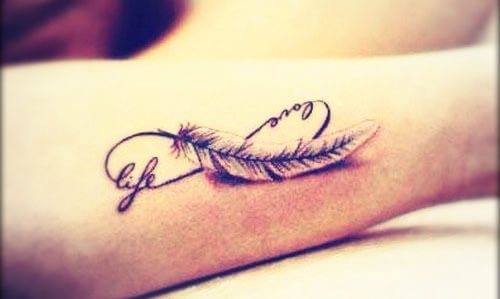 Tatouage au poignet en forme de boucle temporelle
