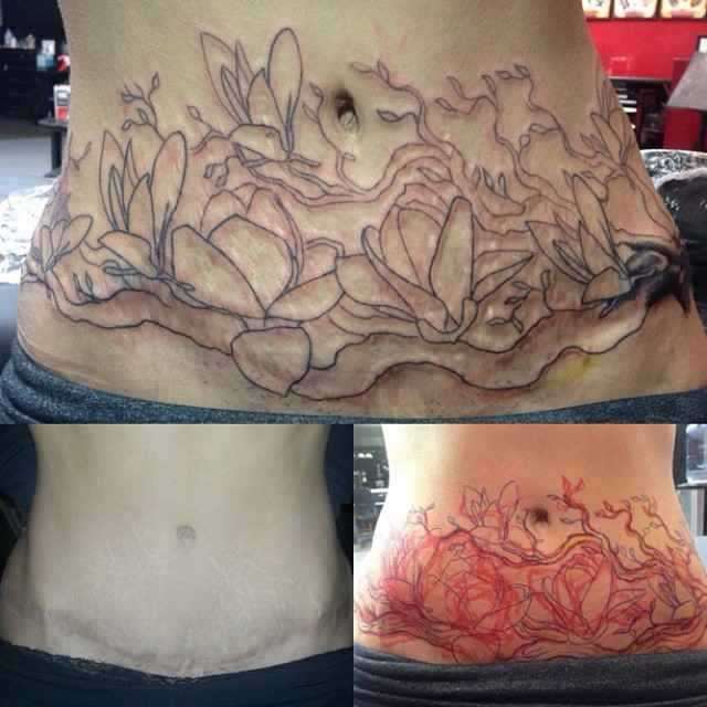 Tatouage sur le ventre pour cacher les vergetures