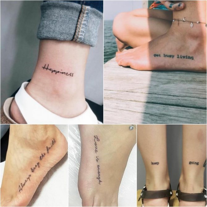 Tatouage d'inscription pour les filles - tatouage d'inscription féminin sur la jambe