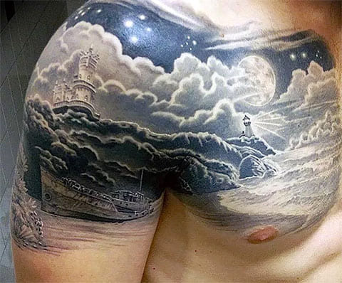 Tatouage homme ciel