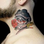 Un tatouage old school. Croquis pour hommes, pour filles, noir et blanc, couleur