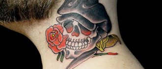 Un tatouage old school. Croquis pour filles, hommes, noir et blanc, couleur