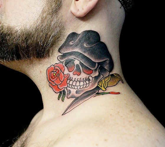 Tattoo Old School. Croquis masculins, pour filles, noir et blanc, couleur