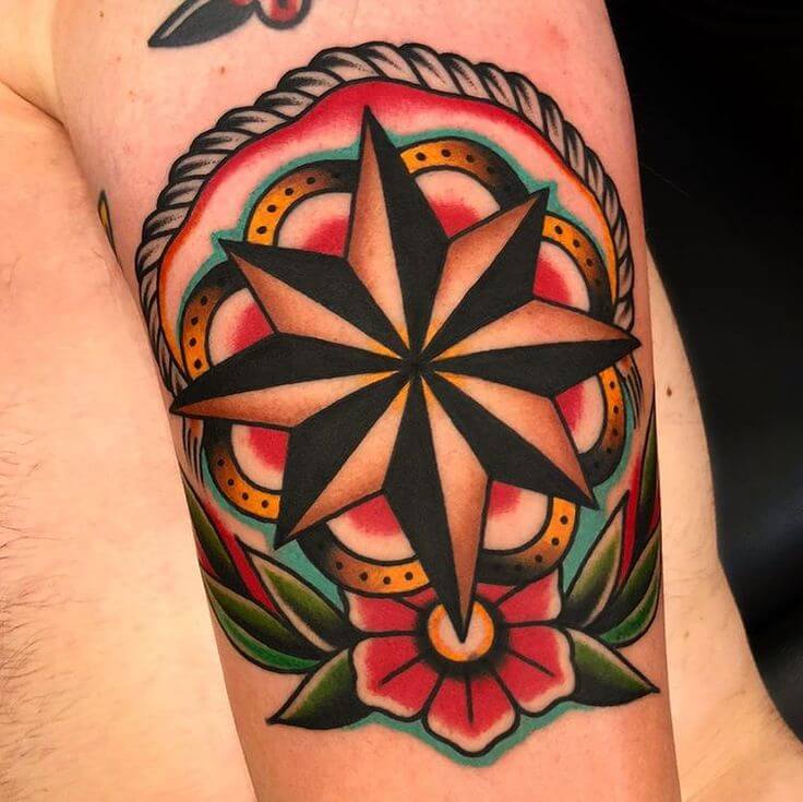 tatouage old school star