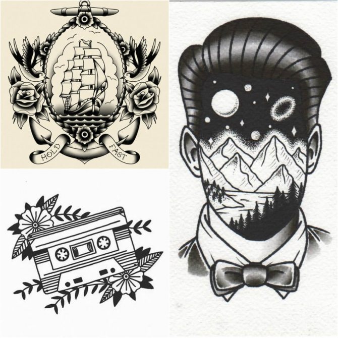Tattoo oldskool - Tattoo Oldskool - Style de tatouage - Croquis de tatouage oldskool
