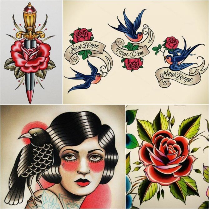 Tattoo oldskool - Tattoo Oldskool - Style de tatouage - Croquis de tatouage oldskool