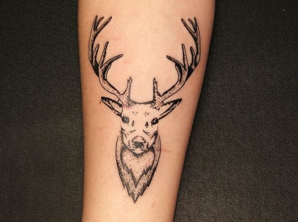 Tatouage de cerfs. Photo, ce que cela signifie, croquis pour filles, hommes au bras, à la jambe, à la cuisse