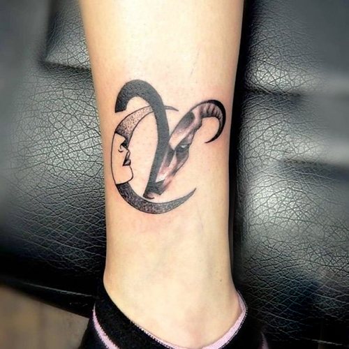 Tatouage du bélier pour les filles. Croquis, photos, signification sur bras, cou, jambe, clavicule, dos, estomac