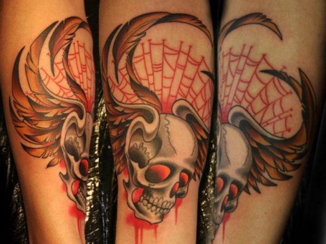 tatouage toile d'araignée