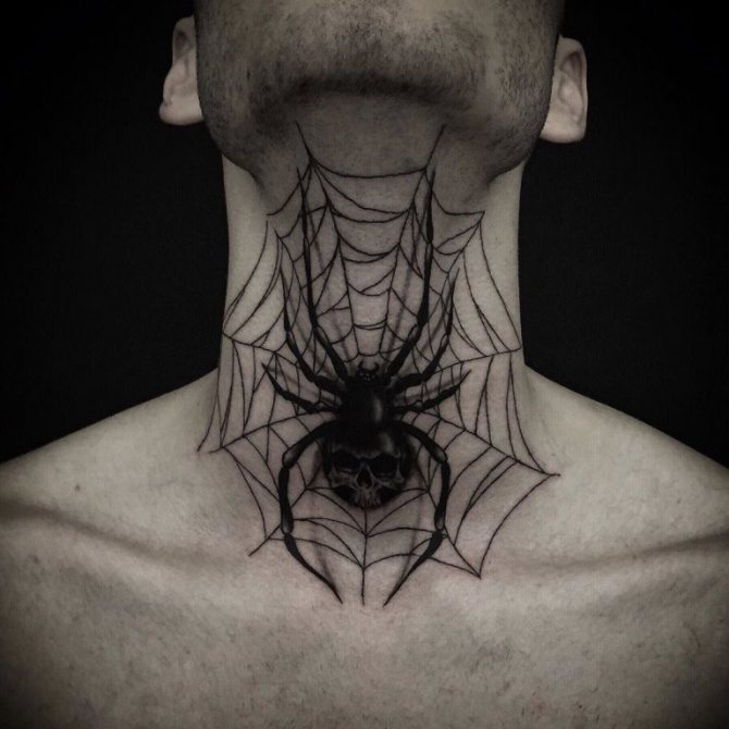 tatouage toile d'araignée